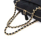Chanel Chevron V-stitch Chain Hand Bag Jersey Black Gold Hardware
