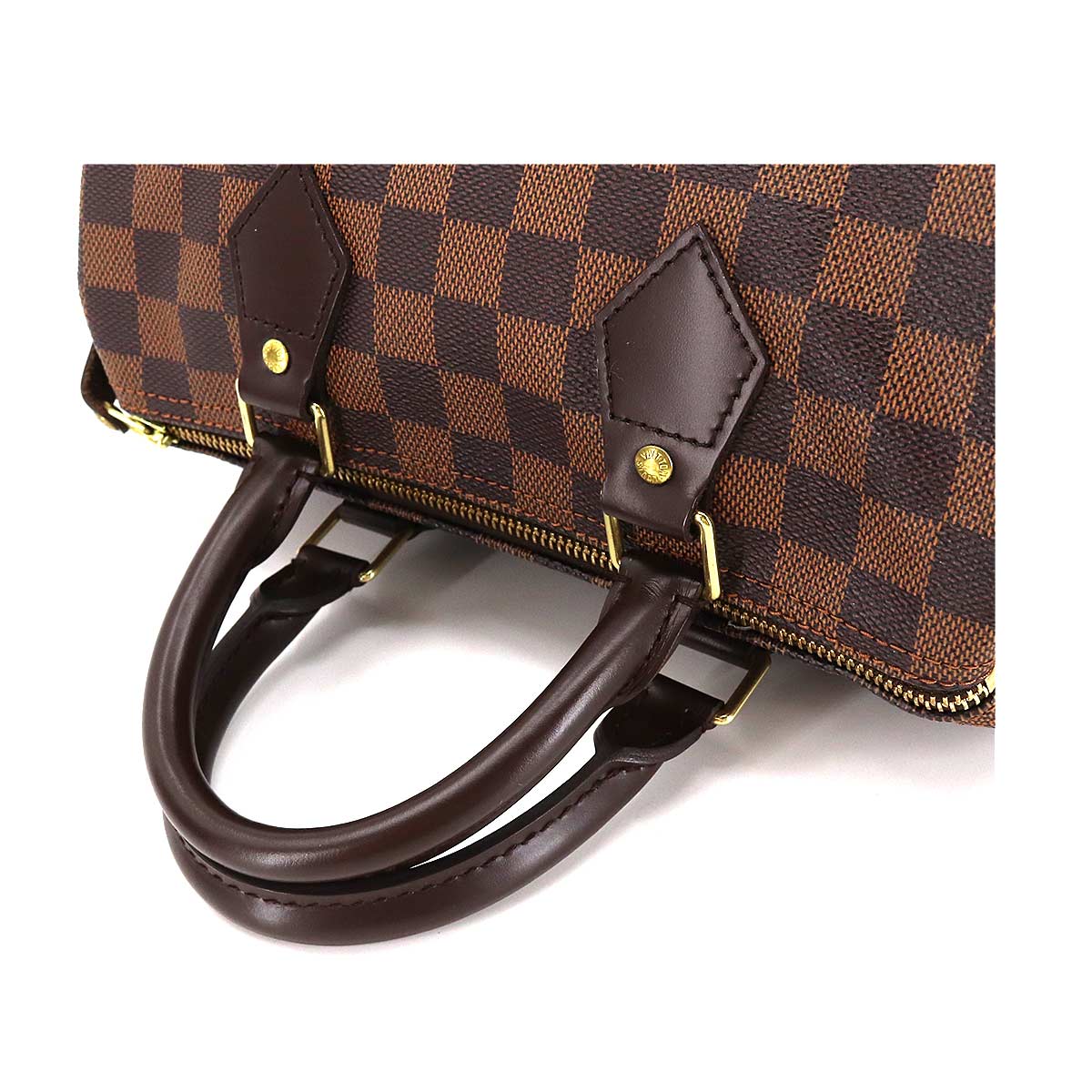 Louis Vuitton Damier Speedy 25 Hand Bag Ebene Brown Gold Hardware