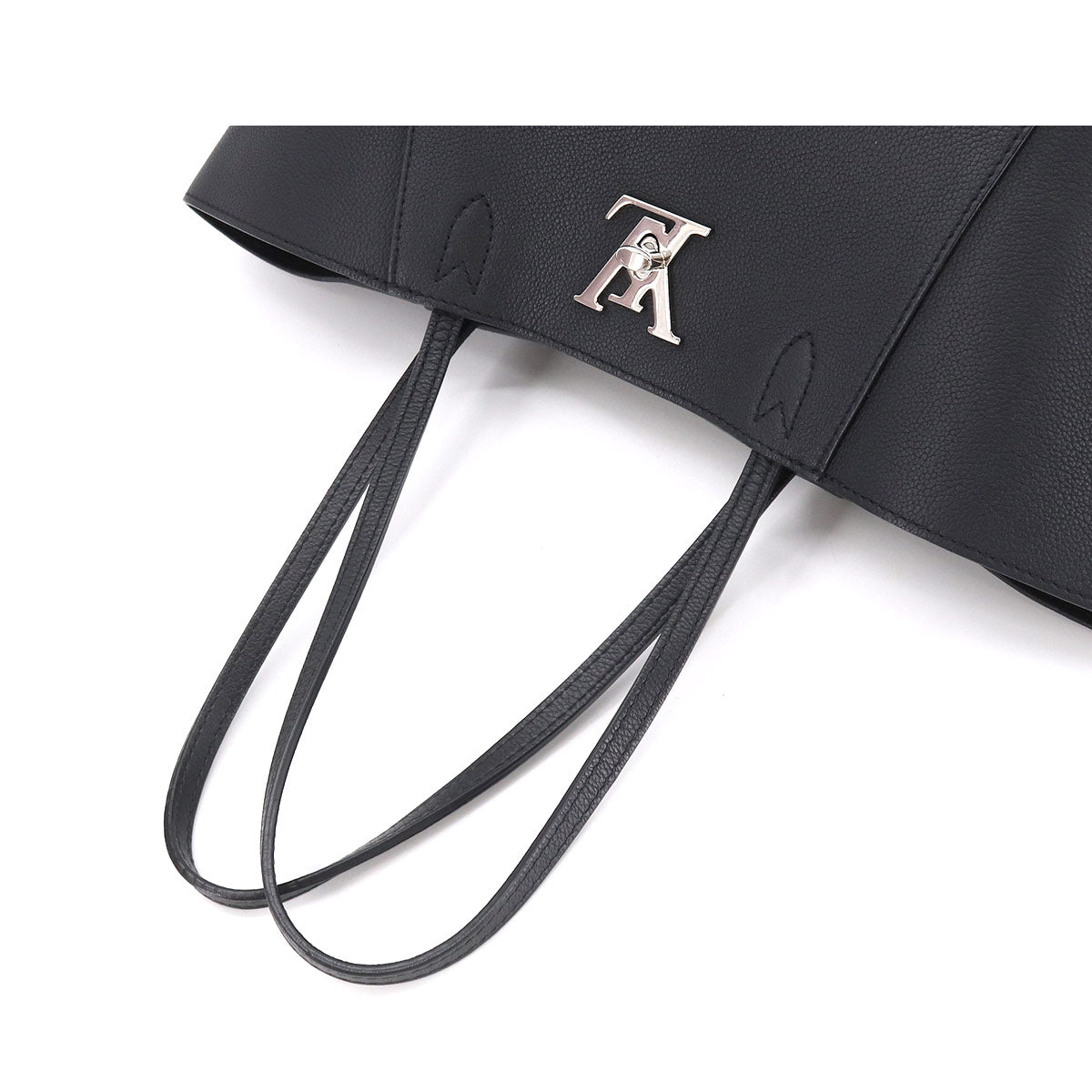 Louis Vuitton Lock Me Cabas Tote Bag Leather Noir Silver Hardware