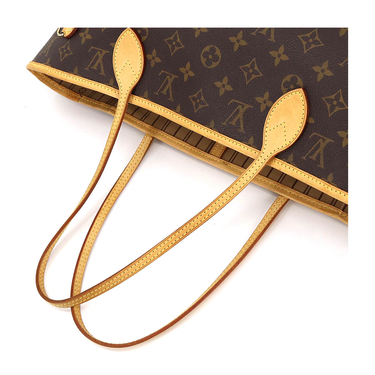 Louis Vuitton Monogram Neverfull MM Tote Bag Brown Beige