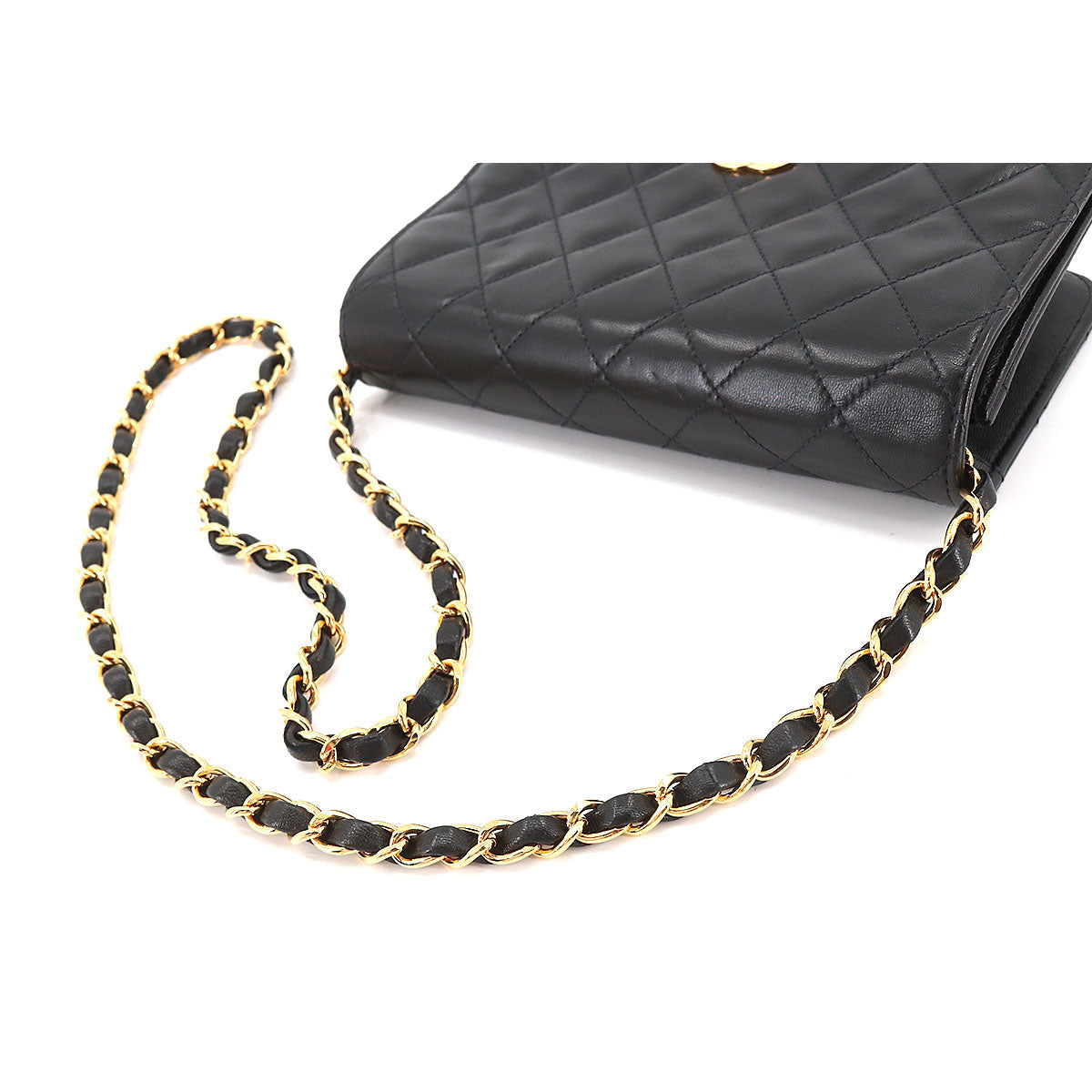 Chanel Mini Matelasse Chain Shoulder Bag Leather Black