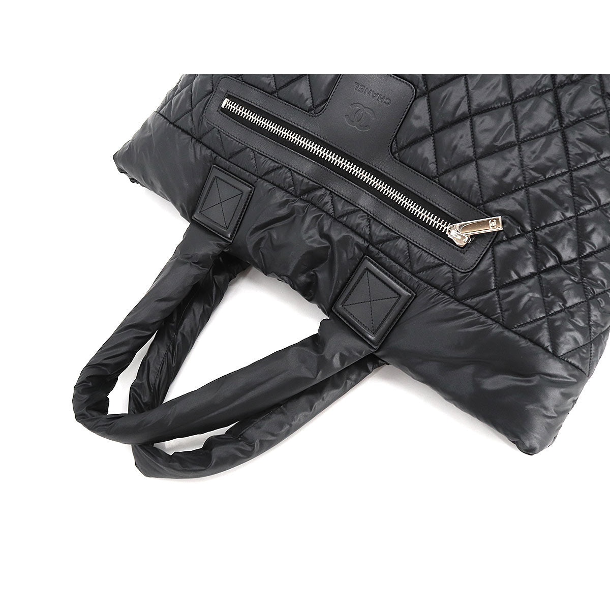 Chanel Coco Cocoon MM Medium Tote Bag Nylon Leather Black