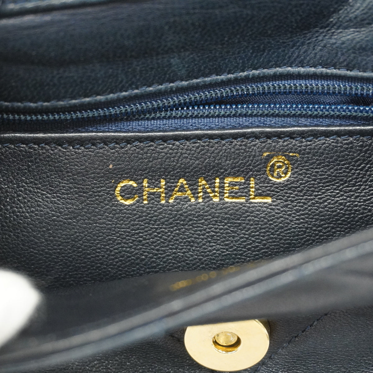Chanel Shoulder Bag Matelasse Chain Lambskin Navy