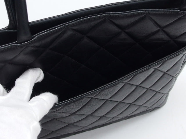 Chanel Matelasse Cocomark Reprinted Tote Lambskin Black