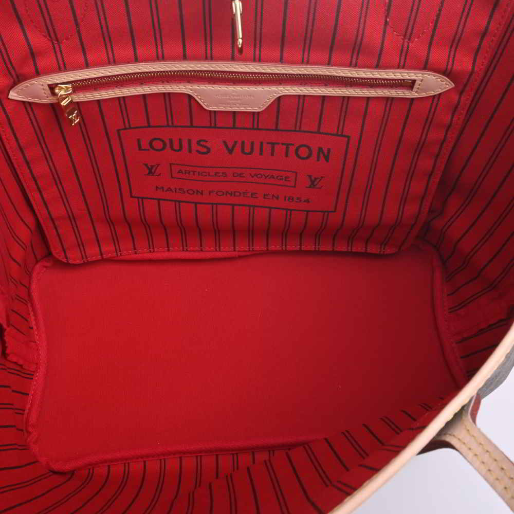 Louis Vuitton Monogram Neverfull MM Tote Bag Brown