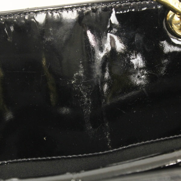 Chanel Chain Tote Bag Enamel Black Matelasse Shoulder Bag