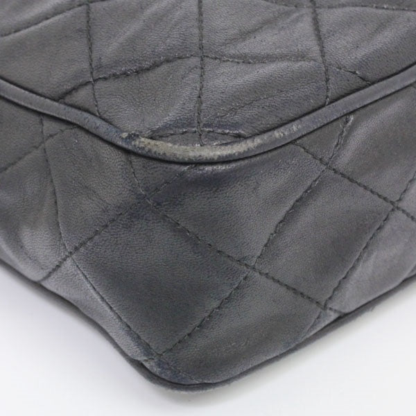 Chanel Matelasse Chain Shoulder Bag Lambskin Fringe Black
