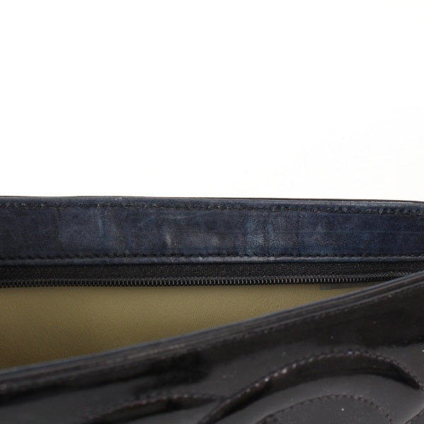 Chanel Cosmetic Pouch Enamel Coco Mark Black