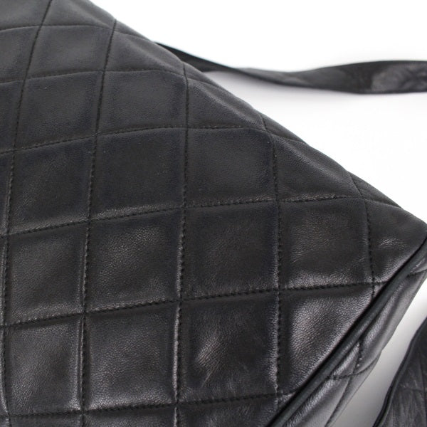Chanel Matelasse Shoulder Bag Tassel Lambskin Coco Mark Black