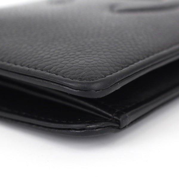 Chanel Bifold Long Wallet Zipper Long Wallet Caviar Skin Black
