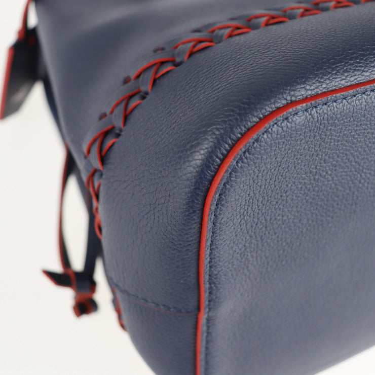 Louis Vuitton Lock Me Bucket Shoulder Bag Leather Marine Rouge