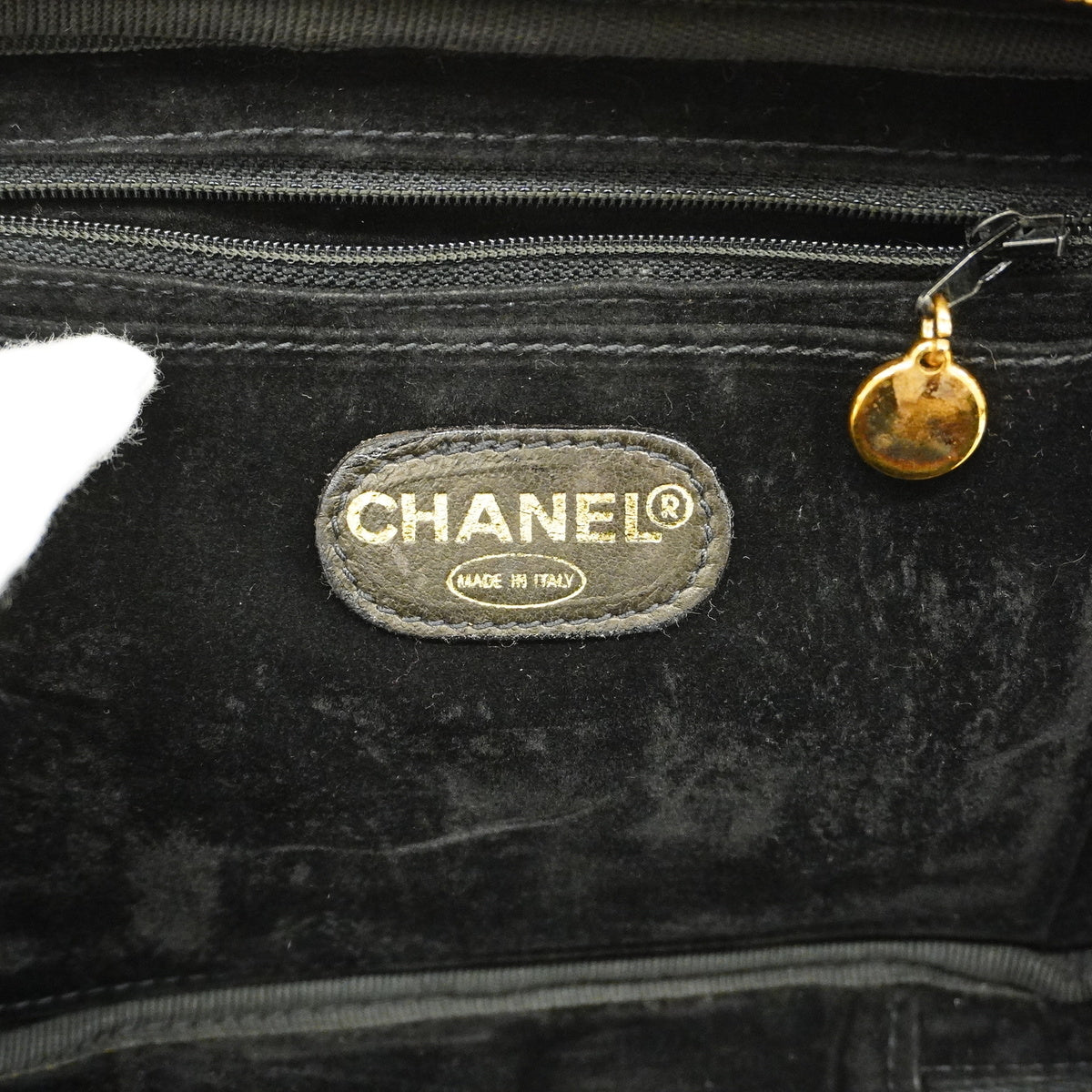 Chanel Vanity Bag Patent Leather Black