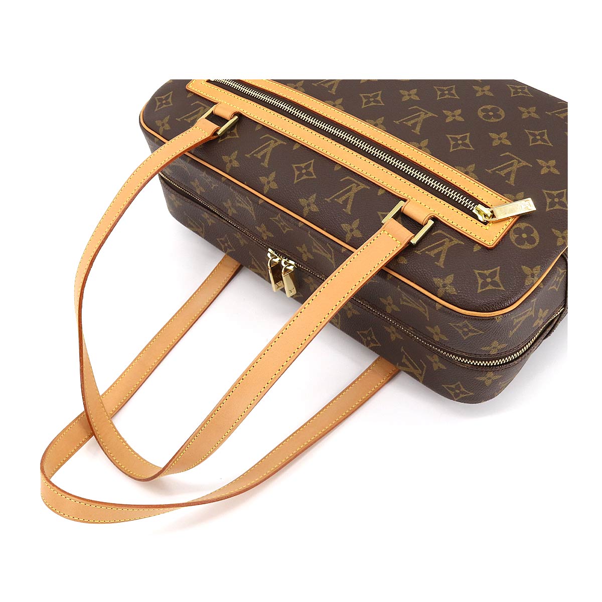 Louis Vuitton Monogram Cite GM Shoulder Bag Brown