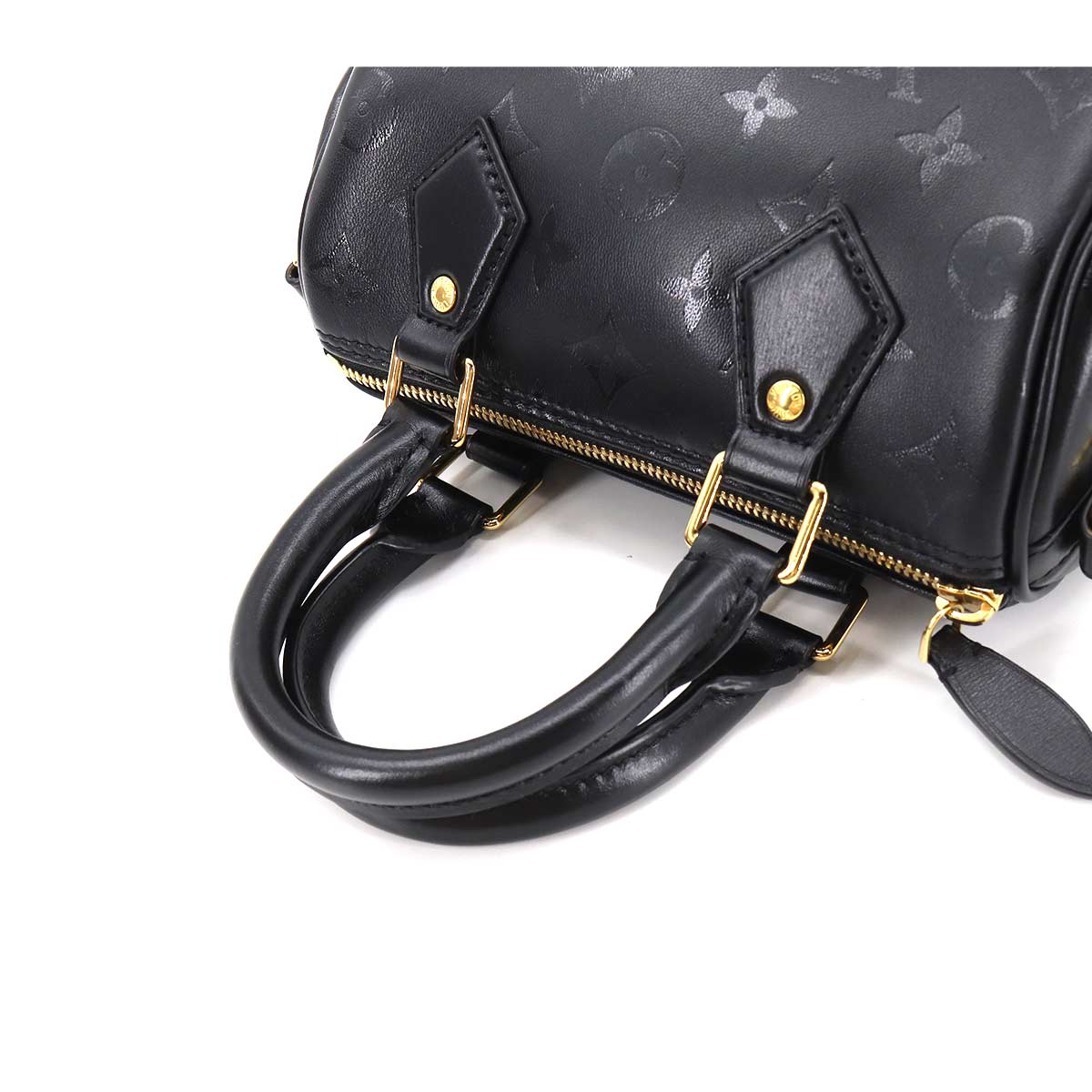 Louis Vuitton Speedy BB Empreinte Leather Chain Shoulder Bag Black