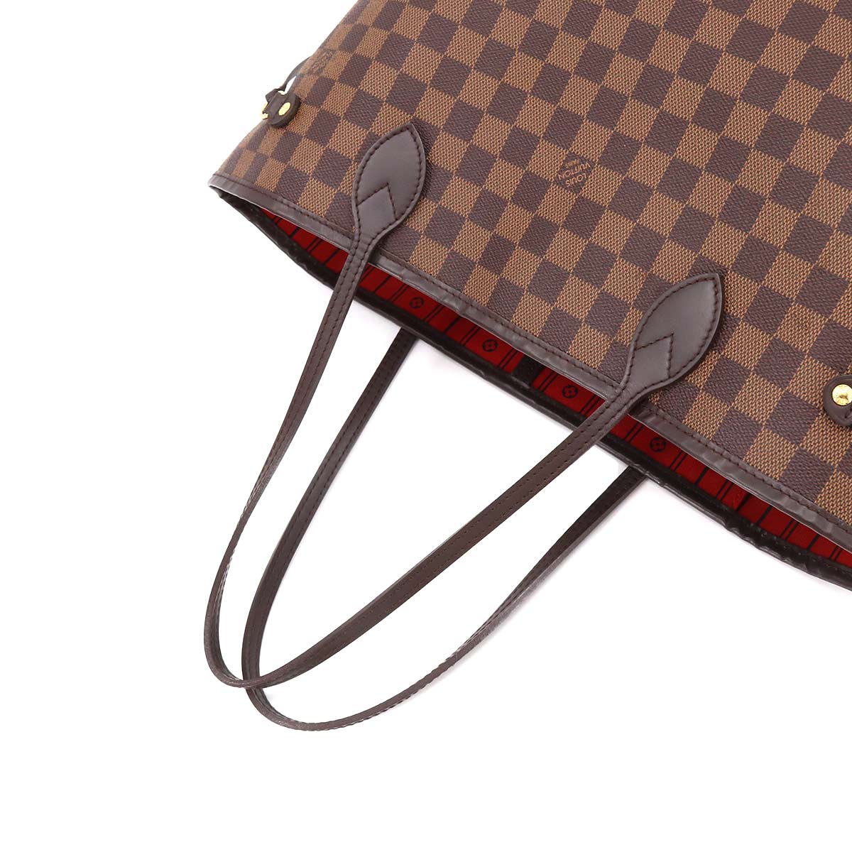 Louis Vuitton Damier Neverfull MM Tote Bag Ebene Cerise Brown Gold Hardware
