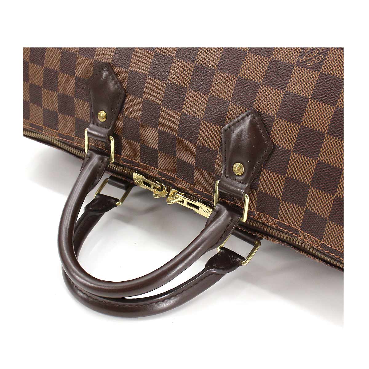 Louis Vuitton Damier Speedy 35 Hand Bag Ebene Brown Gold Hardware