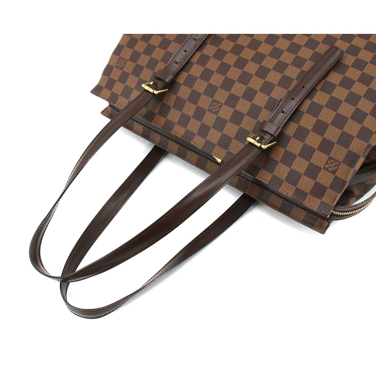 Louis Vuitton Damier Chelsea Tote Bag Ebene Brown Gold Hardware