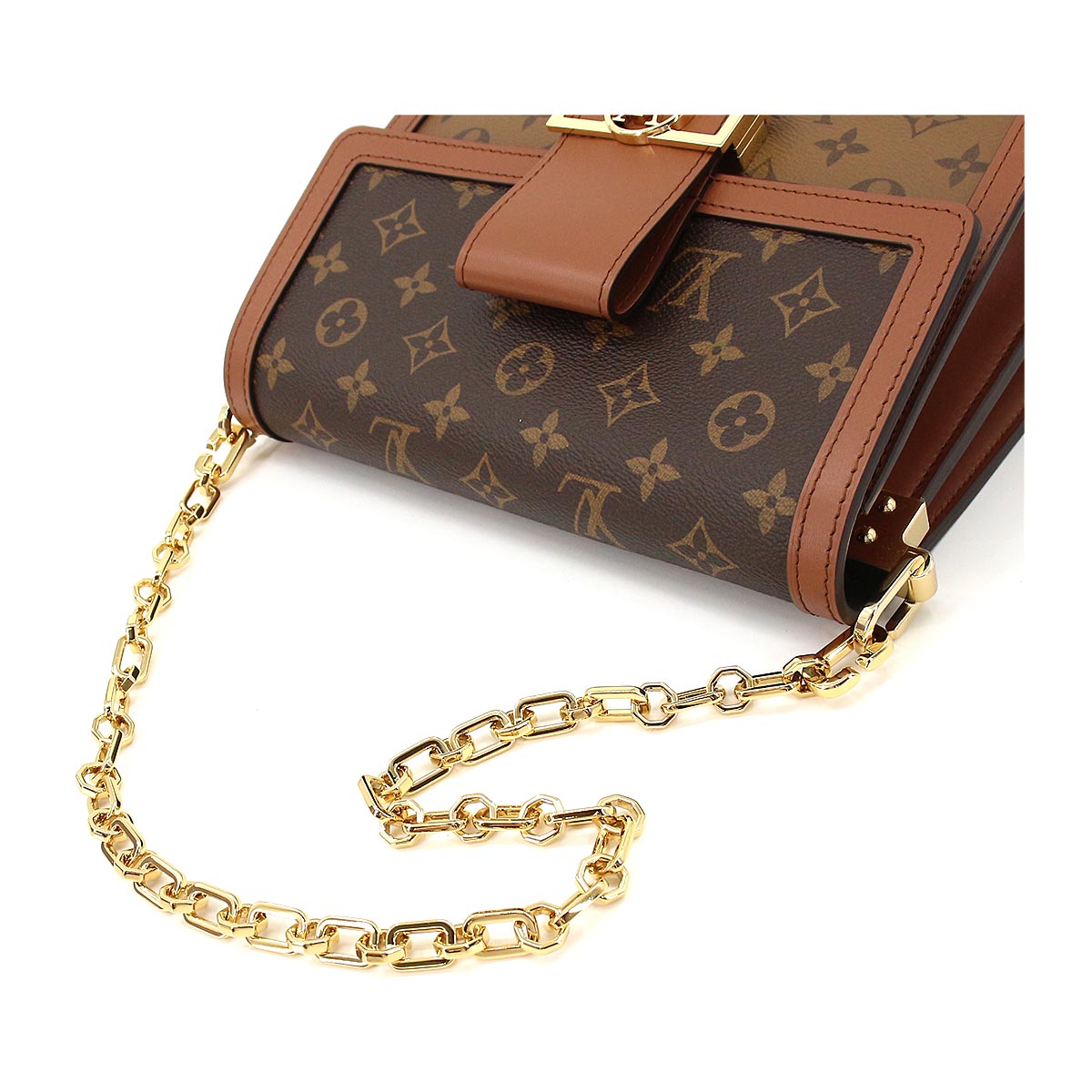 Louis Vuitton Monogram Reverse Dauphine MM 2way Shoulder Bag Brown