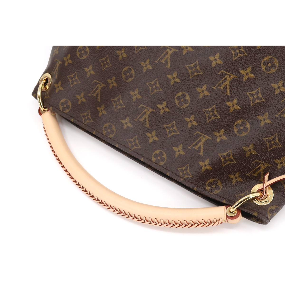 Louis Vuitton Monogram Artsy MM Shoulder Bag Brown Gold Hardware