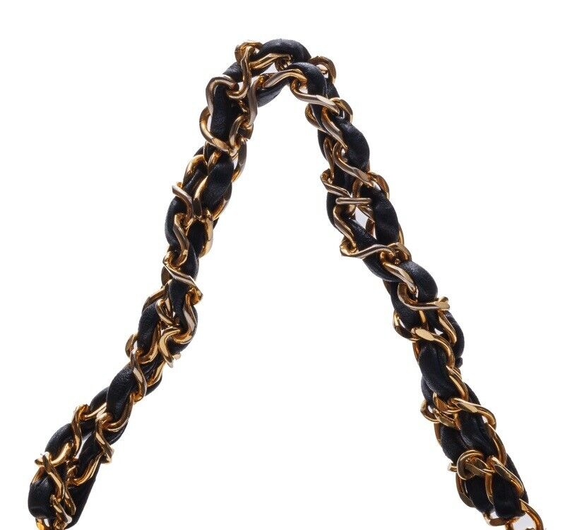 Chanel Mini Matelasse Turn Lock Single Flap Chain Handbag Lambskin Black