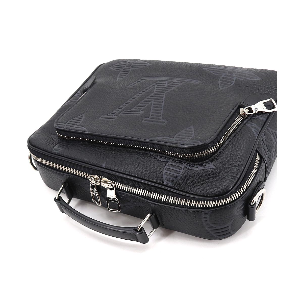 Louis Vuitton Monogram Giant Flight Case Shoulder Bag Taurillon Shadow Noir