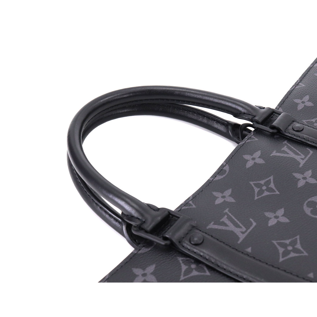 Louis Vuitton Monogram Eclipse Sac Pla Horizontal Zip Business Bag Black
