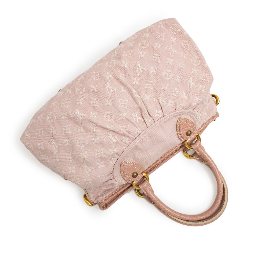 Louis Vuitton Neo Cabby MM Shoulder Bag Monogram Denim Leather Rose Pink