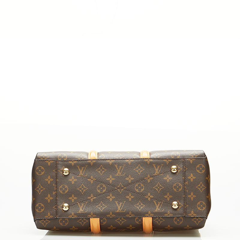 Louis Vuitton Monogram Soufflot MM Shoulder Bag Brown Leather