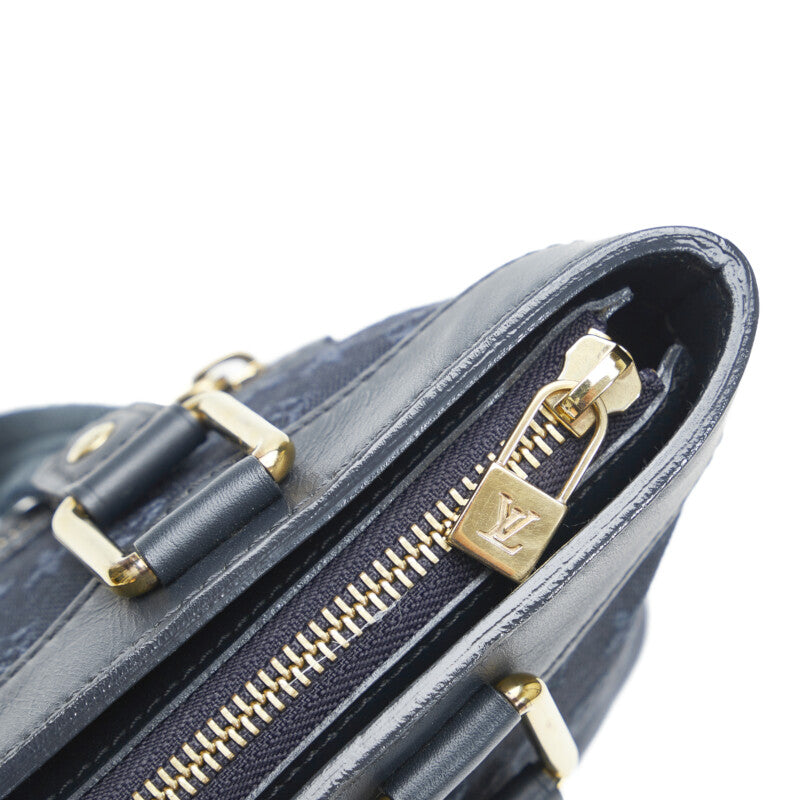 Louis Vuitton Monogram Mini Lucile PM Handbag Tote Bag Navy Canvas Leather