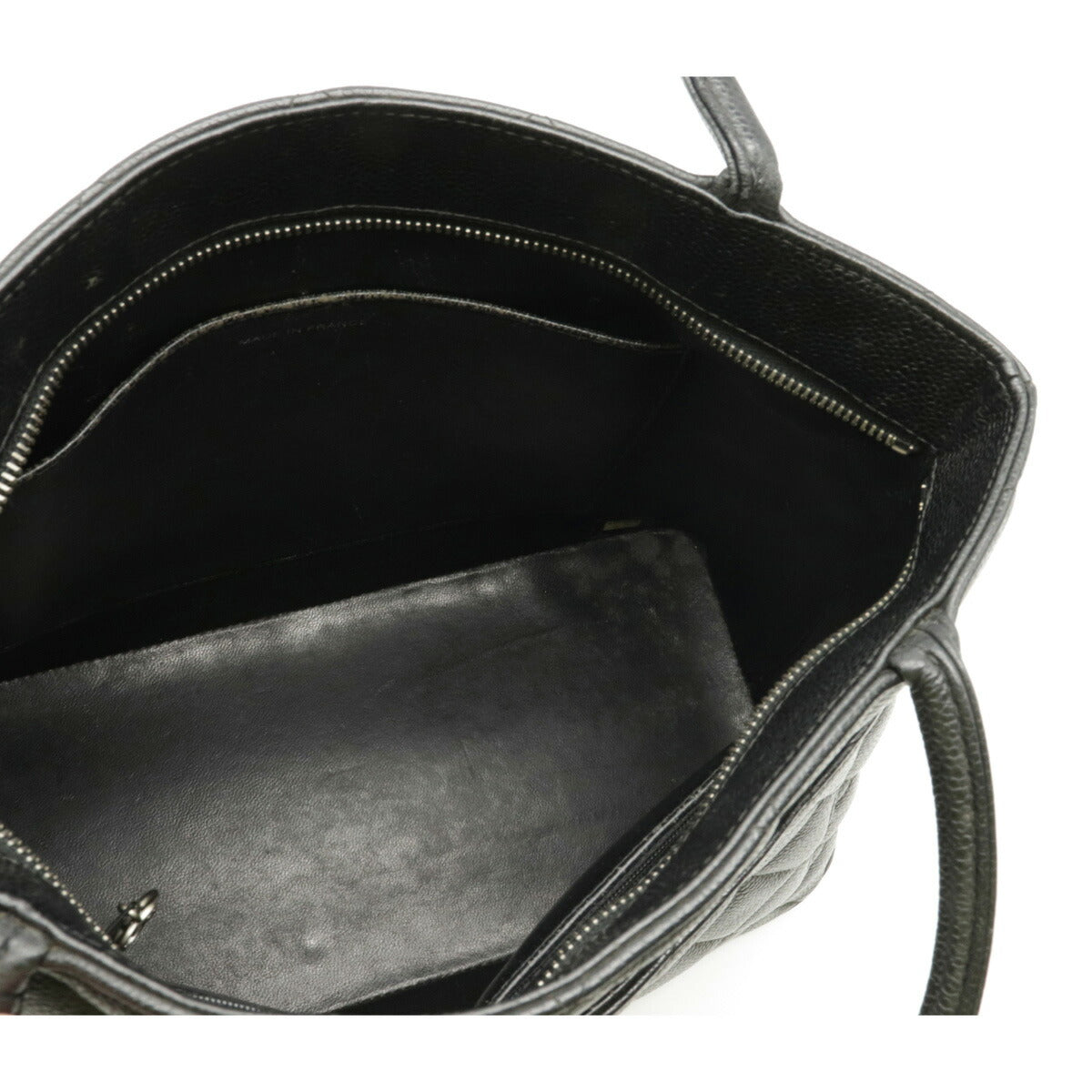 Chanel Matelasse Caviar Skin Reissue Tote Cocomark Leather Black