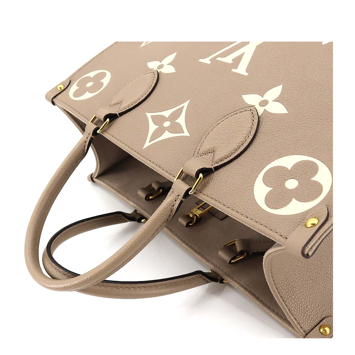 Louis Vuitton Bicolor Monogram Implant On the Go MM Shoulder Bag Tourtrail Claim Creme