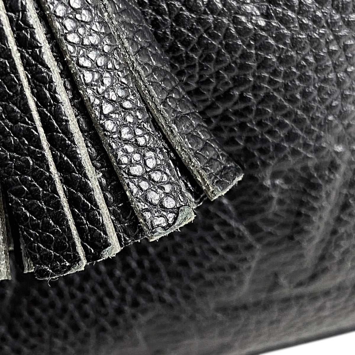 Louis Vuitton Saintonge Diagonal Fringe Pochette Shoulder Bag Monogram Emplant