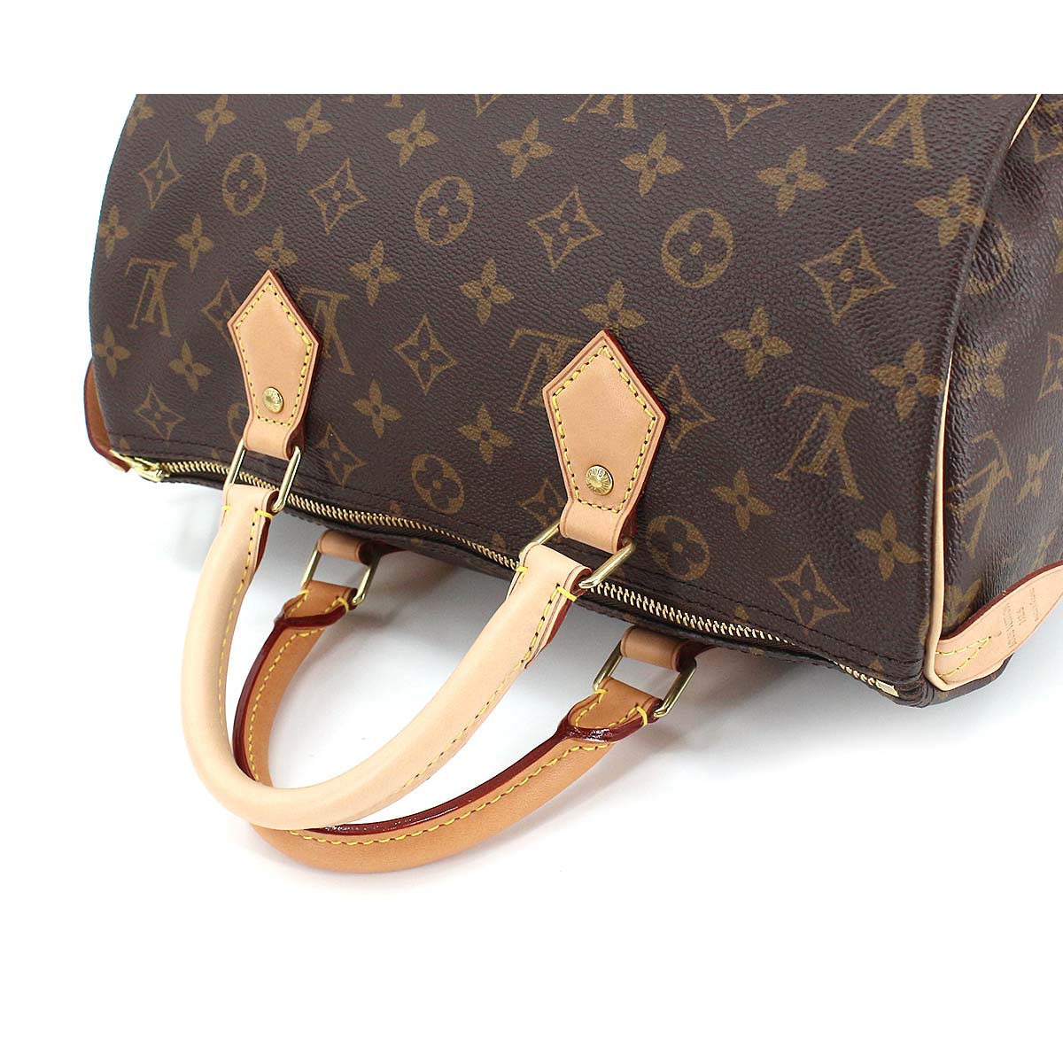 Louis Vuitton Monogram Speedy 30 HandBag Brown Gold Hardware
