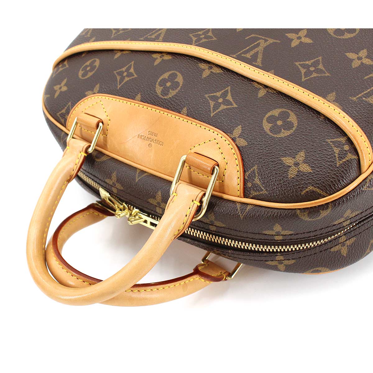 Louis Vuitton Monogram Trouville Shoulder Bag Brown Gold Hardware