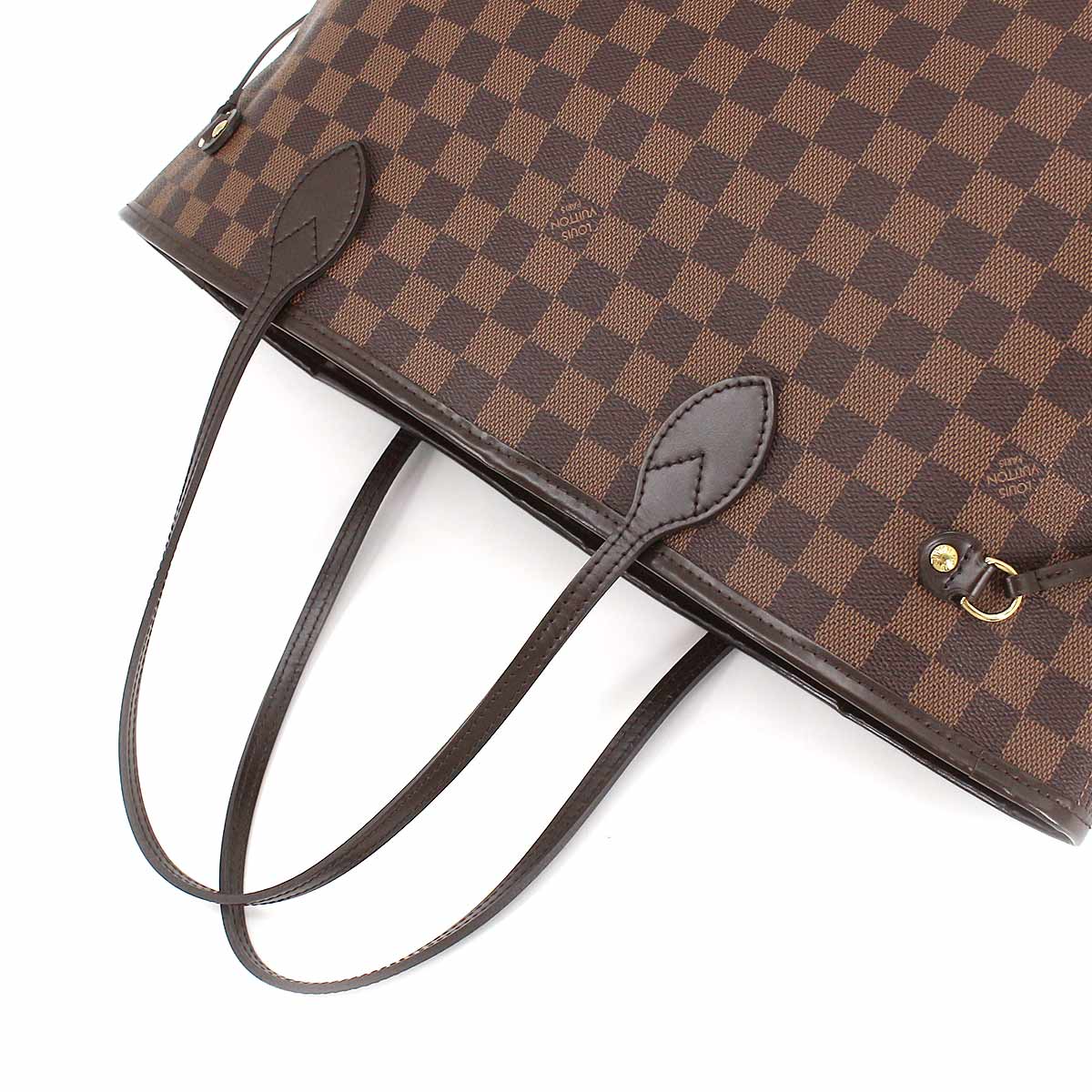 Louis Vuitton Damier Neverfull MM Tote Bag Ebene Cerise Brown Gold Hardware