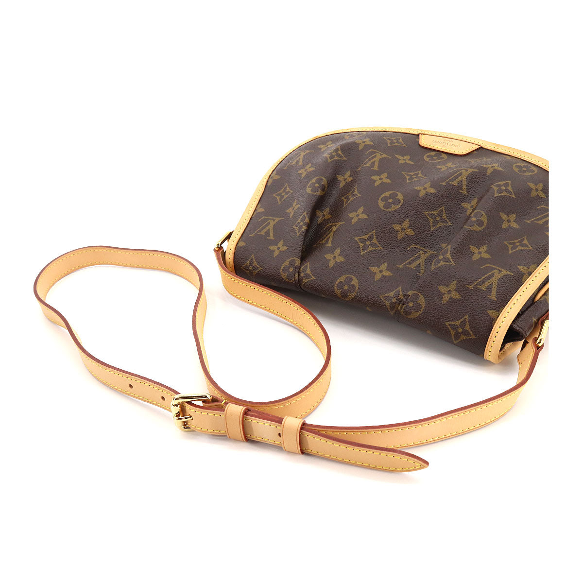Louis Vuitton Monogram Menilmontant PM Shoulder Bag Brown Gold Metal Fittings