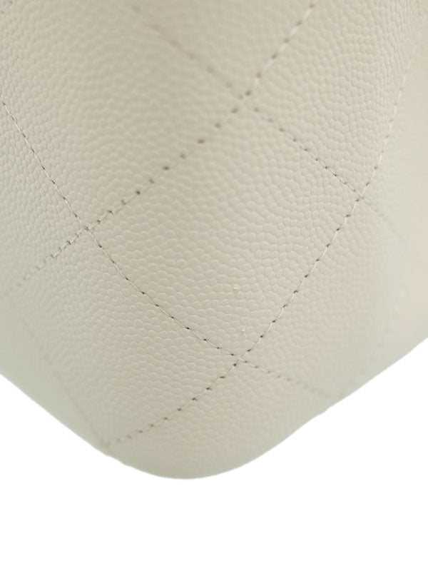 Chanel Deca Matelasse Chain Shoulder Bag White