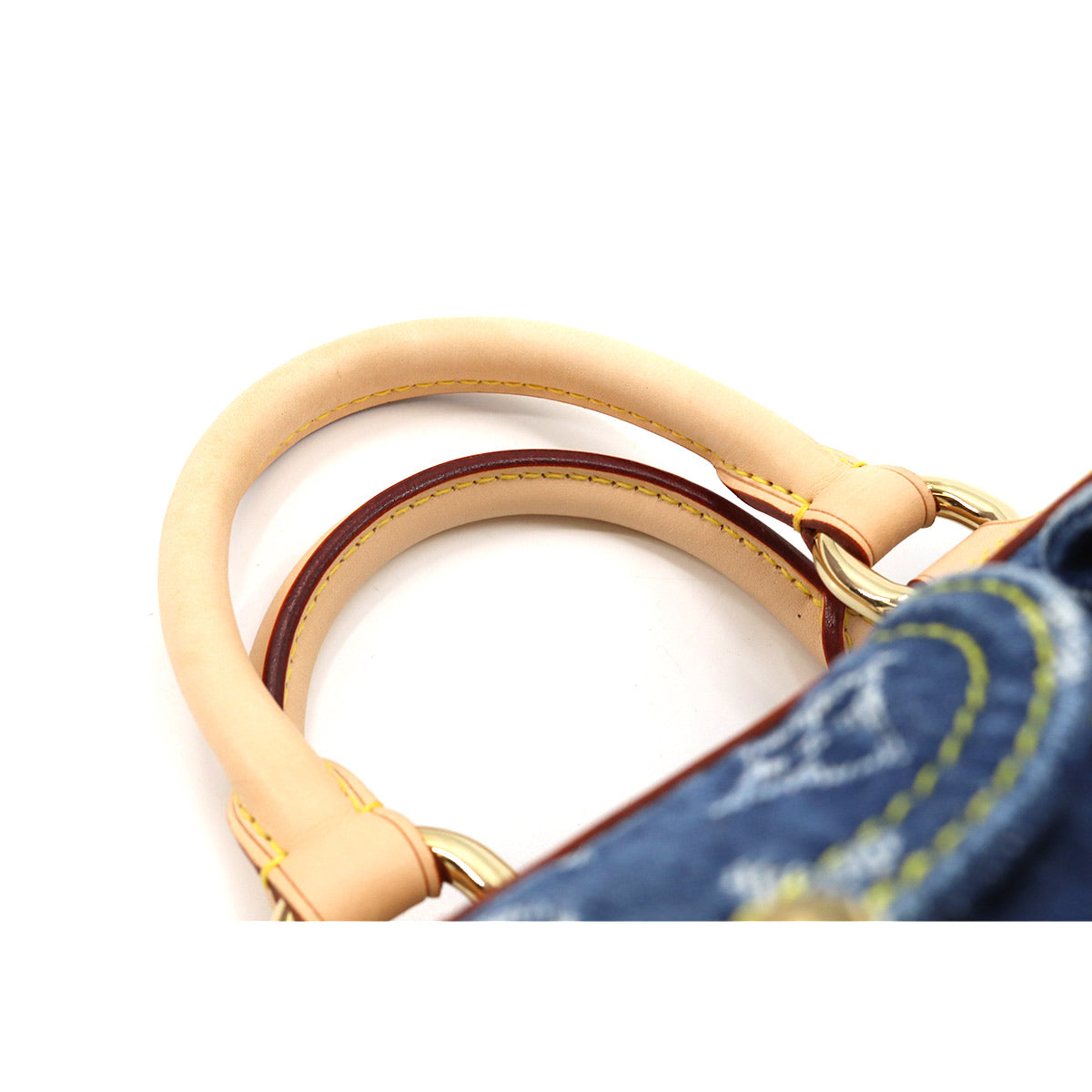 Louis Vuitton Monogram Denim Neo Speedy Hand Bag Canvas Leather Blue