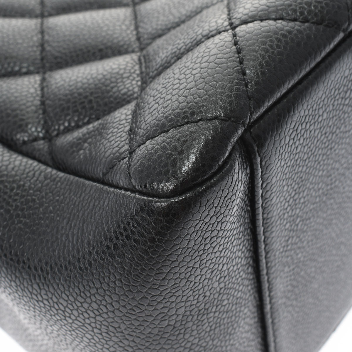 Chanel Matelasse Gst Black Silver Hardware Caviar Skin Tote Bag