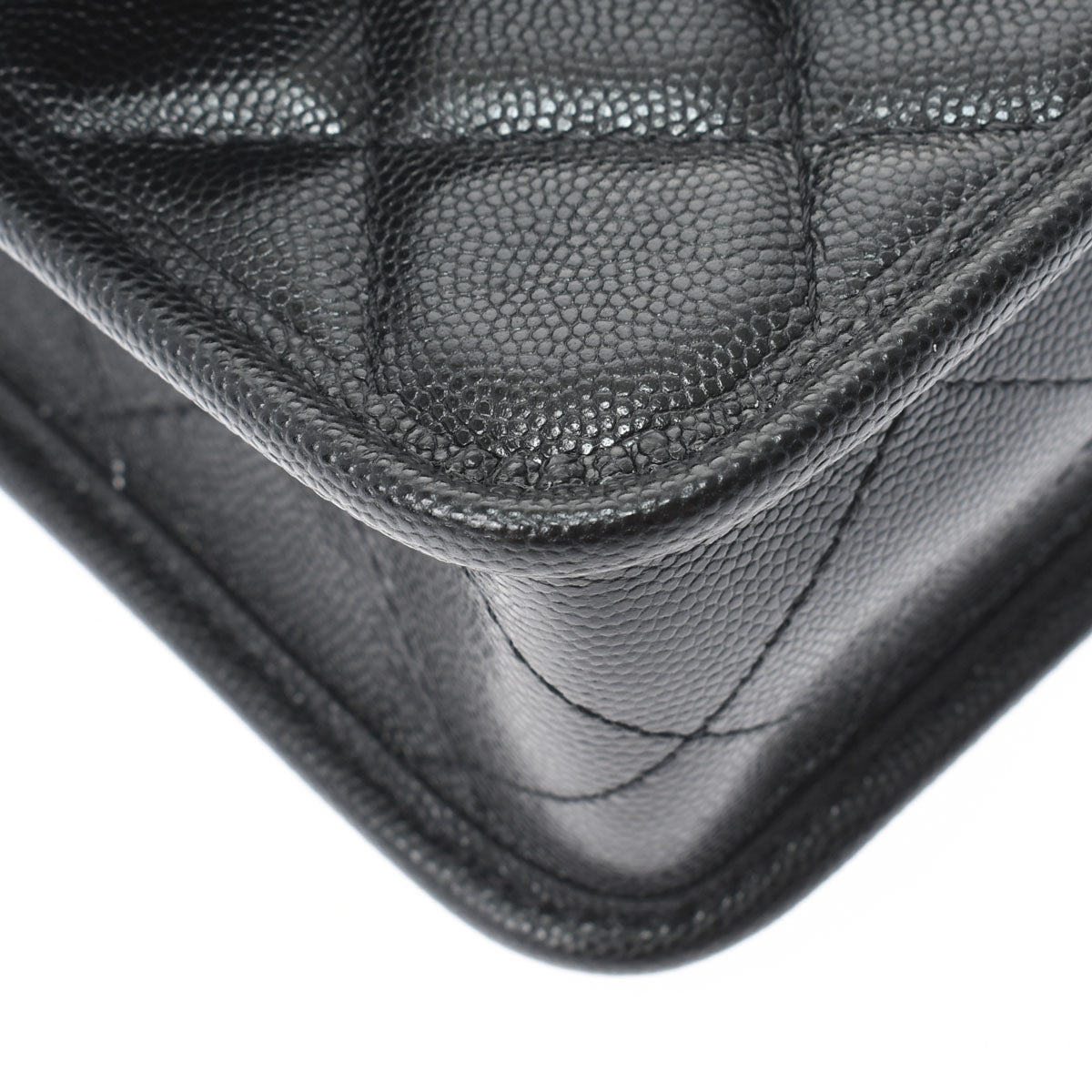 Chanel Small Top Handle Flap Bag Black Gold Hardware Grained Calfskin Shoulder Bag