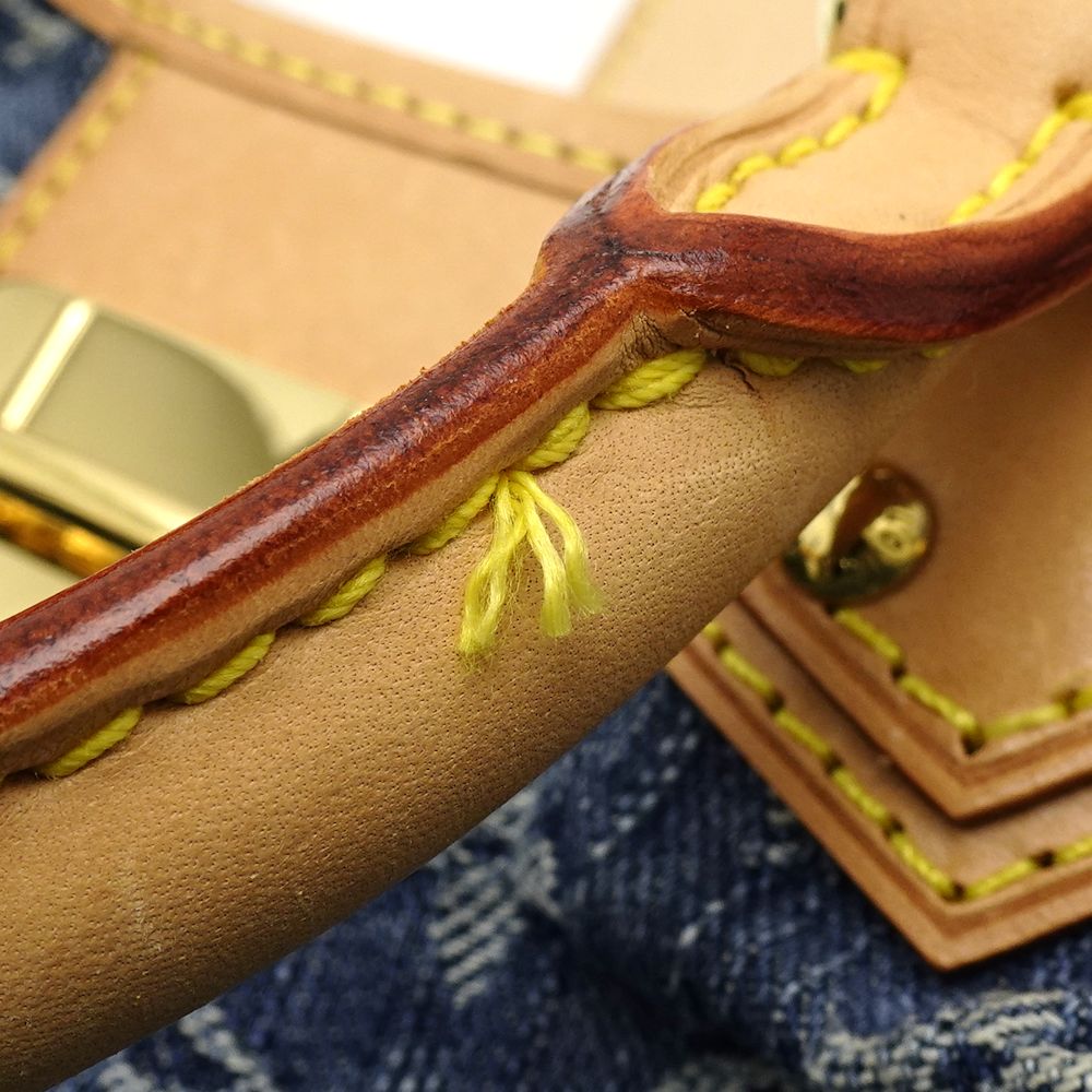 Louis Vuitton Handbag Monogram Denim Pleaty Blue