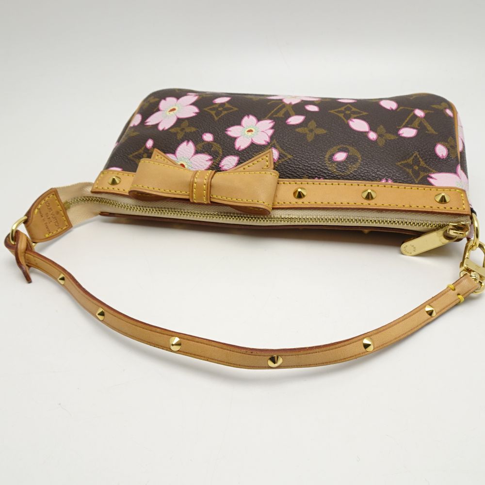 Louis Vuitton Cherry Blossom Pochette Accessoire Accessory Pouch Brown