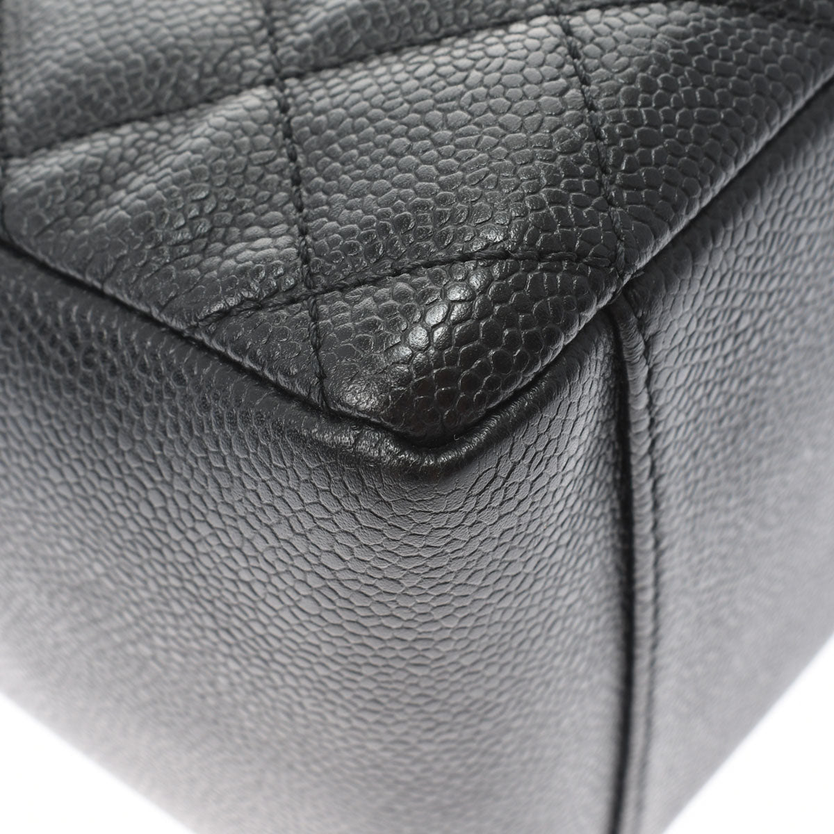 Chanel Matelasse Gst Black Silver Hardware Caviar Skin Tote Bag