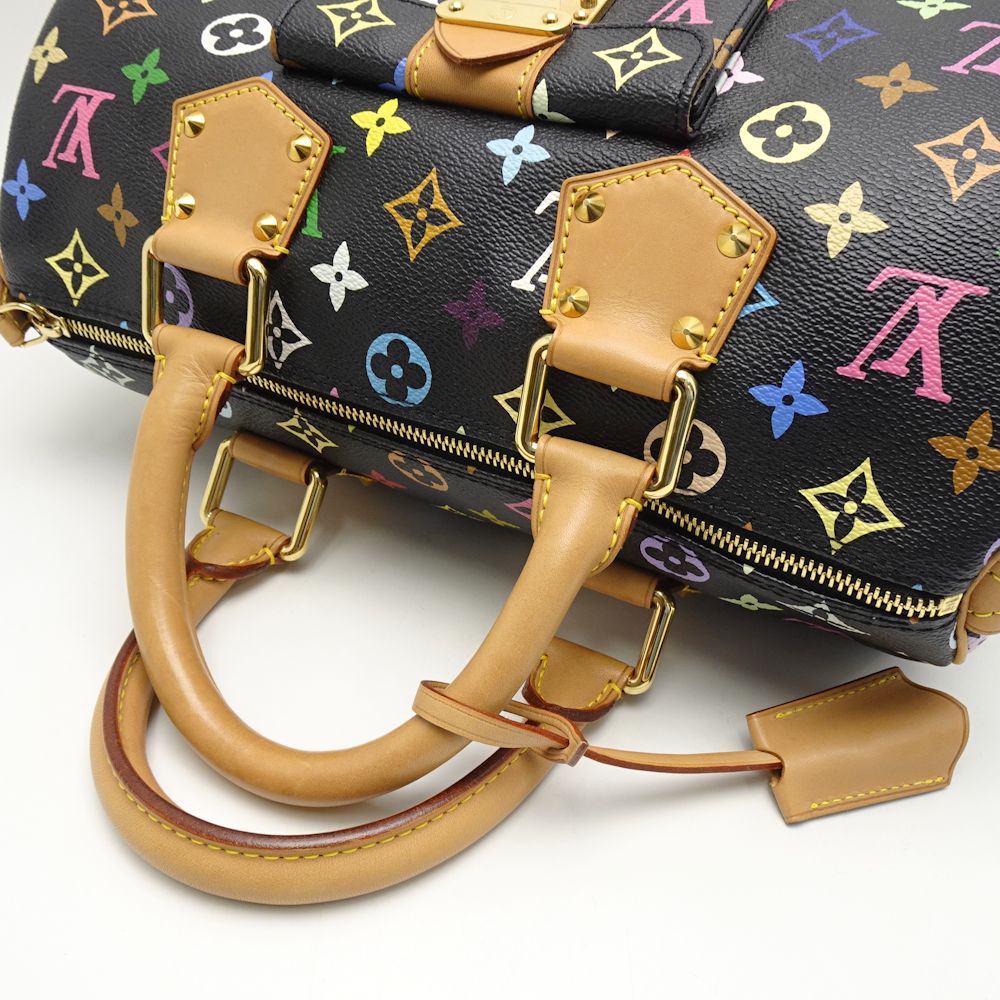 Louis Vuitton Multicolor Speedy 30 Noir Boston Bag Black