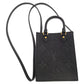 Louis Vuitton Monogram Implant Petite Sac Plat Shoulder Bag Black