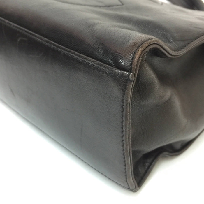 Chanel Here Mark Chain Tote Bag Dark Brown