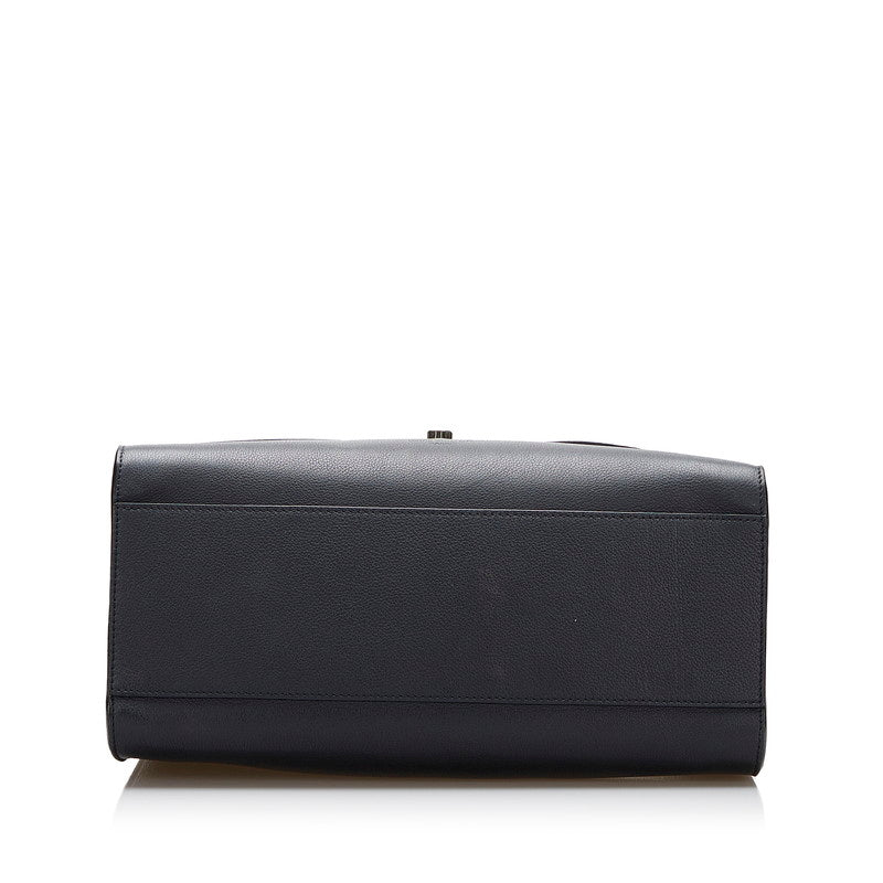 Louis Vuitton Lock Me Tote MM Handbag Shoulder Bag 2WAY Noir Black Leather