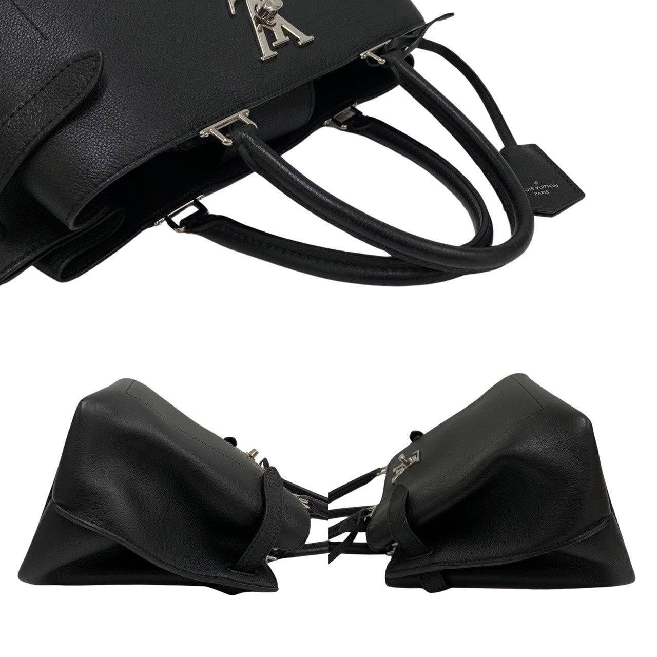 Louis Vuitton Lock Me Turnlock Handbag Shoulder Bag Black
