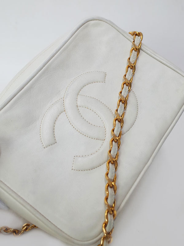 Chanel Coco Mark Chain Shoulder Bag White