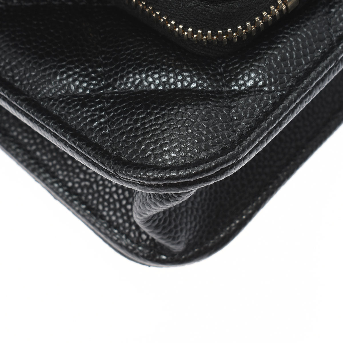 Chanel Matelasse Infinity Mini Black Gold Hardware Grained Calfskin Chain Wallet